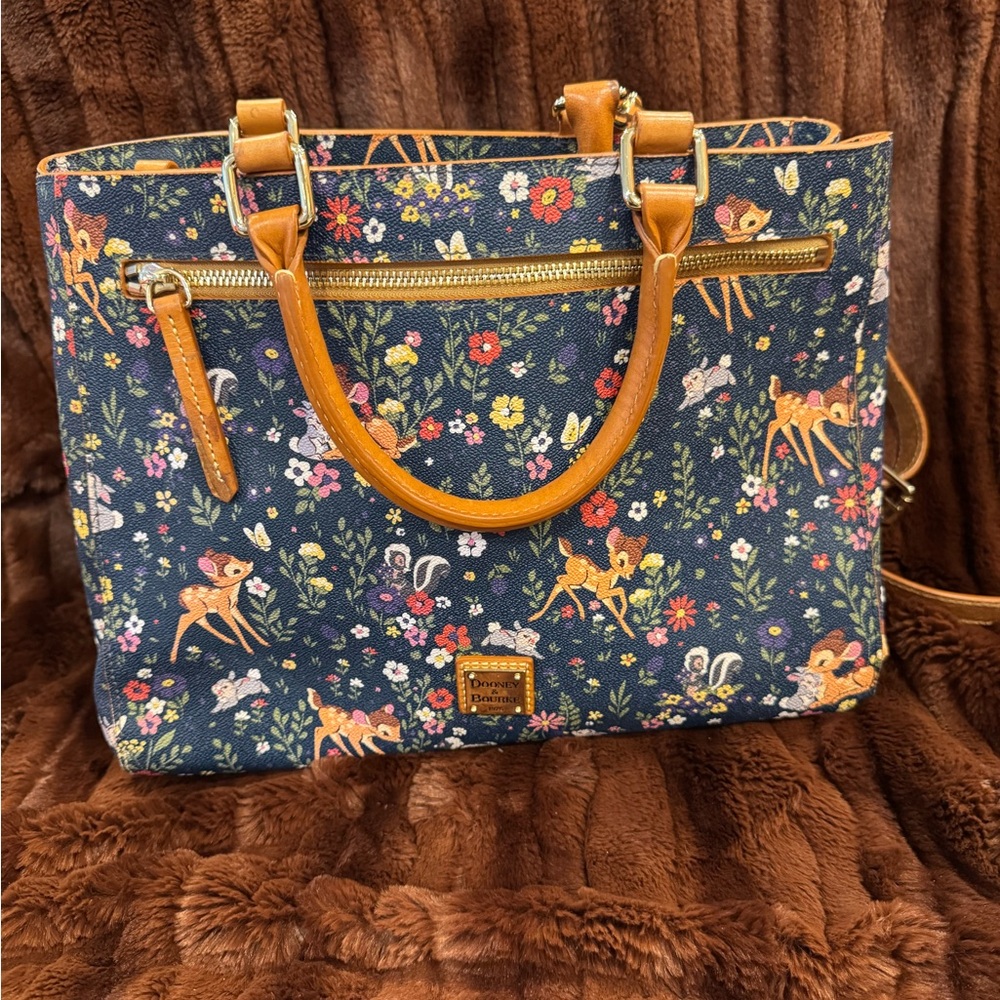Dooney & Bourke Woodland Floral Tote - Navy and Tan